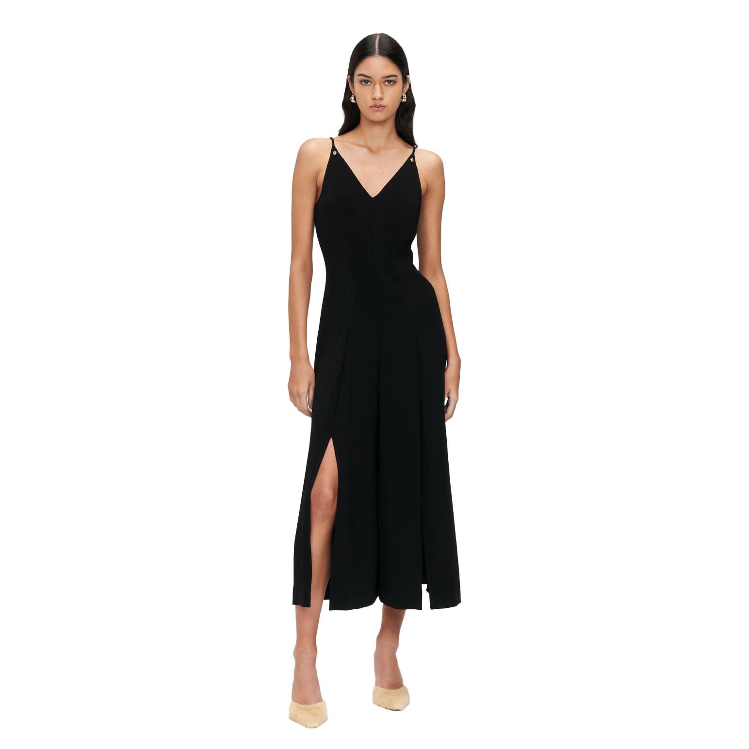 Veronika Maine Double Crepe Pleat Jumpsuit